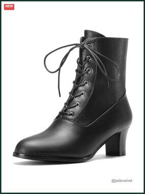 Victorian Lace Up Ankle Boots Witch Steampunk Cosplay Booties